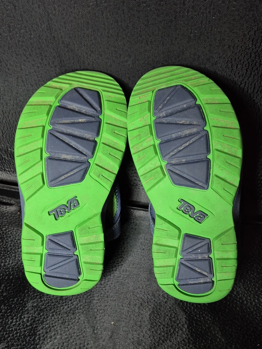 Teva Children's 12 Navy & Lime Green Kids' Adjustable Sandals